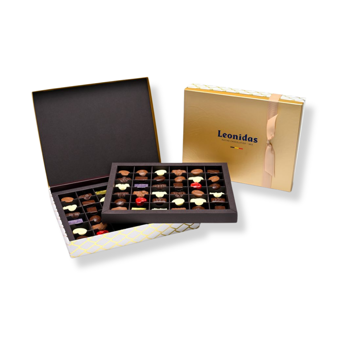 מארז שוקולד לאונידס מלבן לבן XL
