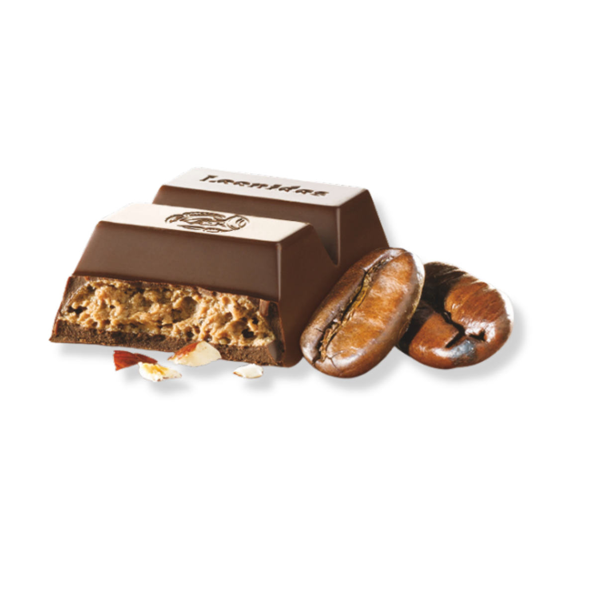 חטיף שוקולד מריר בנוגט וקפה