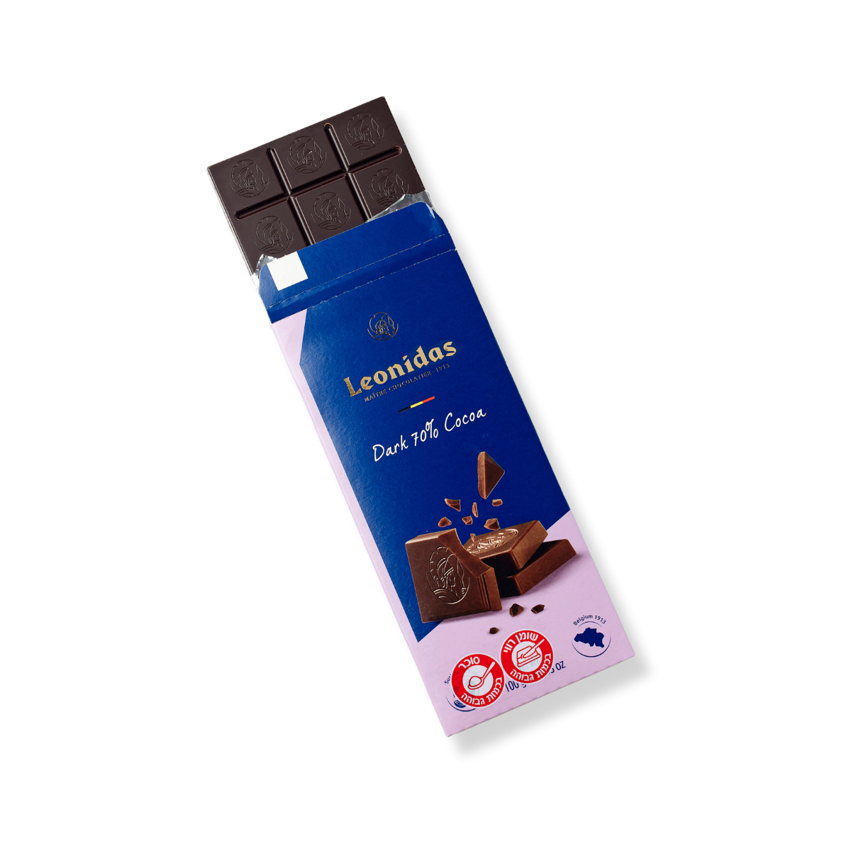 טבלת שוקולד מריר 70% לאונידס